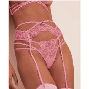 New! For Love and Lemons Gracie Garter Belt in Pink 31341